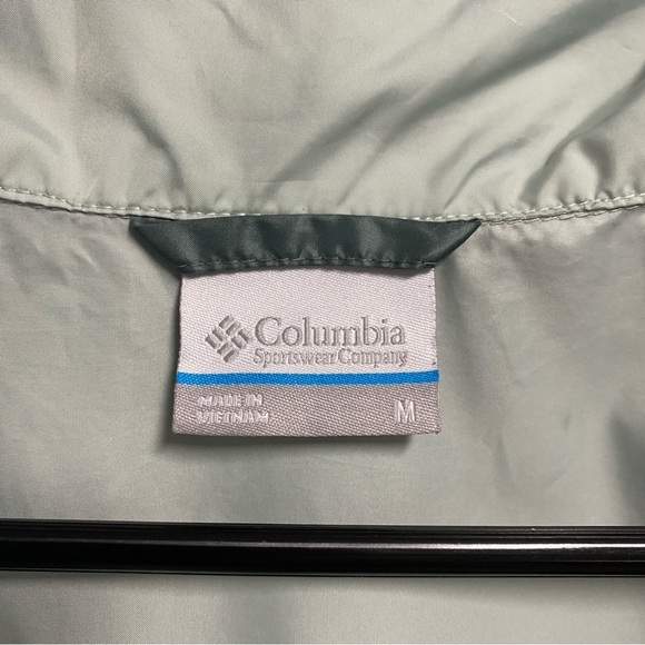 COLUMBIA Windbreaker Women’s Size Medium Two Tone Green Full Zip - Picture 3 of 7